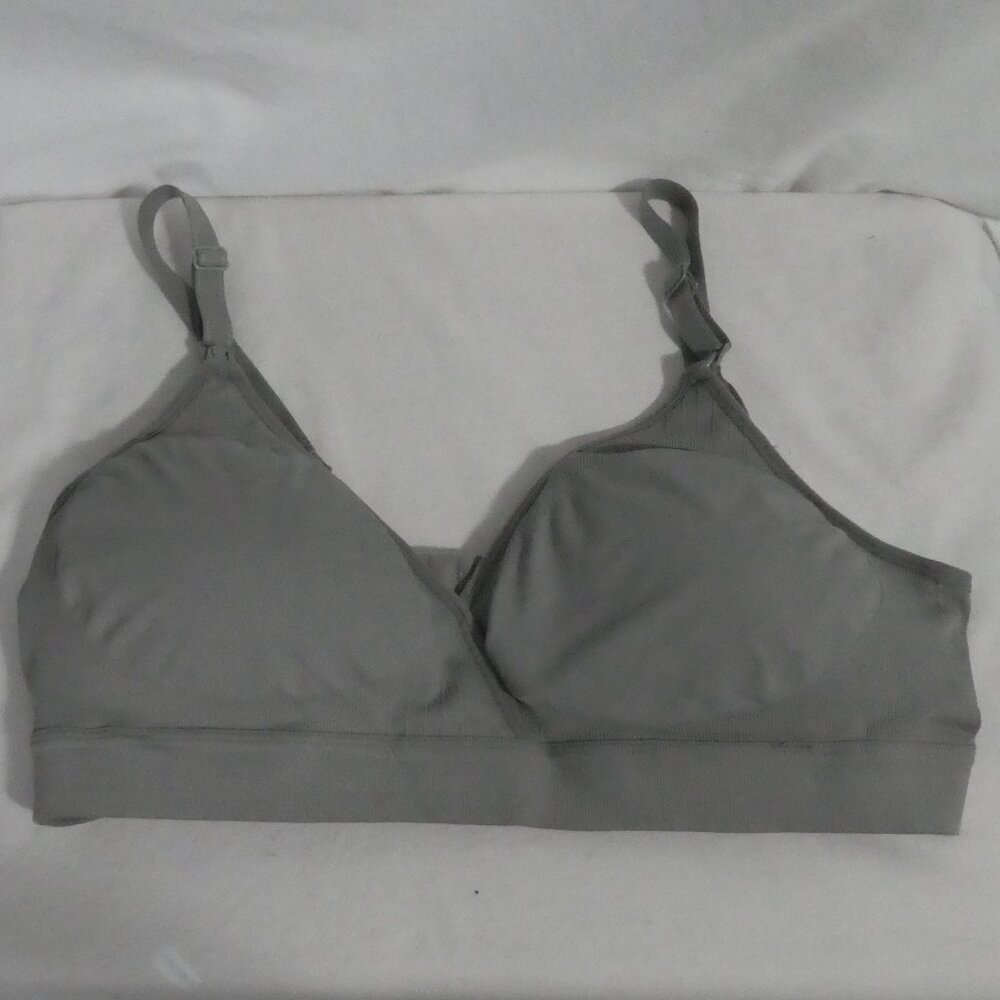 Ribbed Grey Padded Bra | No Wire Support | XXL